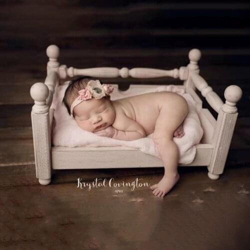 Baby Photography Furniture Vintage Wooden Princess Bed Newborn Photo Props Studio Fotografie Chair Boy Background Decoration