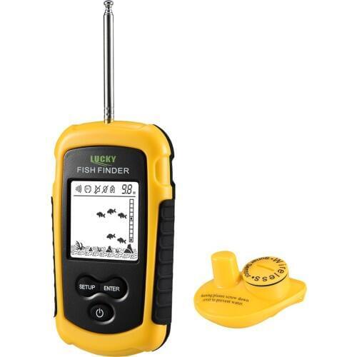 Sonar Lucky FishFinder FFW1108-1 Wireless Sonar Sensor FindFish 130Feet Water Depth Sounder LCD Screen Echo Sounder Fish Finder