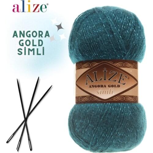 Alize Angora Gold Simli, Silvery, Knitting, Acrylic Yarn, Wool, Sweater Yarn, Crochet Yarn, Winter Yarn,n, Light Yarn, Lace