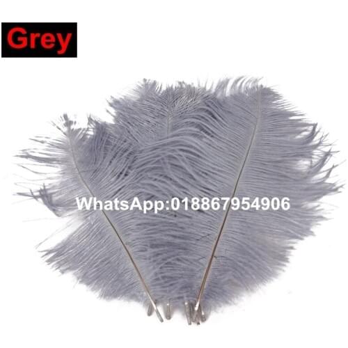 Hot! 50pcs Grey color Ostrich Feathers 18-20'' (45-50cm) for crafts, Wedding Decoration