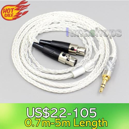 LN006569 2.5mm 4.4mm XLR 8 Core Silver Plated OCC Earphone Cable For Audeze LCD-3 LCD-2 LCD-X LCD-XC LCD-4z LCD-MX4 LCD-GX