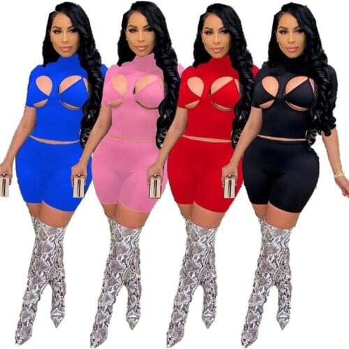 Shorts Sets Wholesale Items 3 Piece Set Women Summer Underwear Hollow Out Crop Top Shot Pants Sexy Matching Set Dropshipping