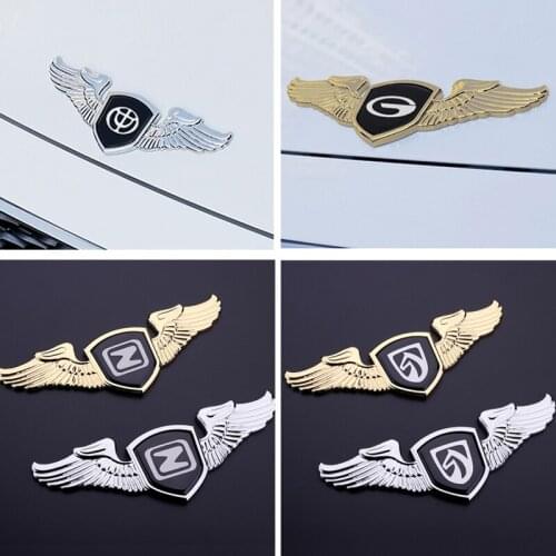 Wings Front Hood Emblem for Baojun E100 Lechi 730 Trumpchi Brilliance v5 h530 Zotye Besturn Soueast Chrome Exterior Modification
