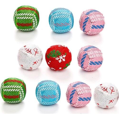 Legendog 10Pcs Interesting Super Cute Cat Catnip Toys Ball Small Dog Cat Pet Toys Protective Cat Ball Balls Toys Pet Supplies