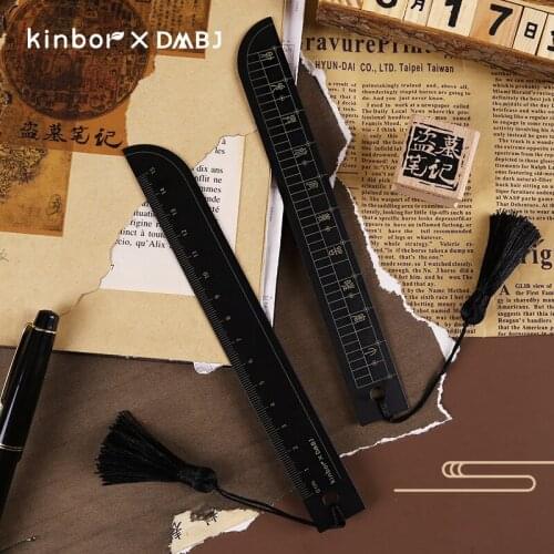 Kinbor Metal Ruler Chinese Retro Style Ancient Knife Scale Ruler линейка Student Personality Ruler Stationery School Supplies