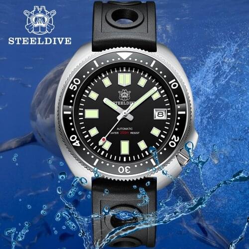 Steeldive Automatic Watch Stainless Steel diving Watch 200m Water Resistant 12 Luminous Bezel Relojes Hombre 2020