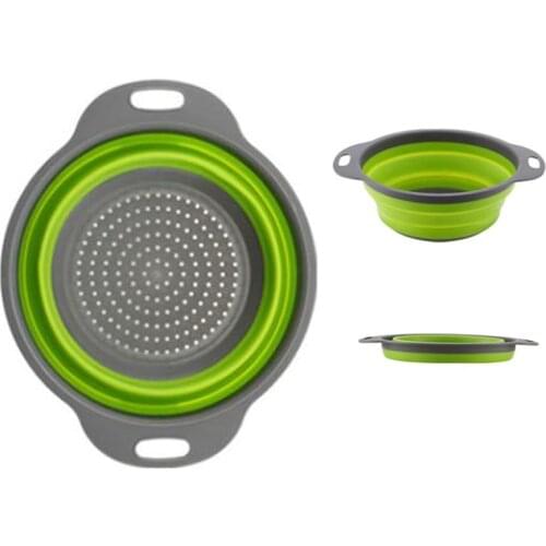 Silicone Folding Drain Basket Creative Retractable Silicone Fruit Vegetable Colander Kitchen Storage Gadgets