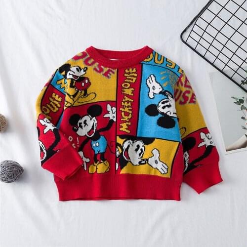 Kids Winter Sweater Cartoon Mickey Mouse Boys Sweaters Cute Girls Sweater Fall Girl Toddler Outfits Winter Baby Girl Clothes