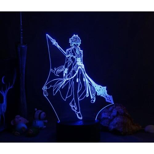 Genshin Impact 3D Night Light Illusion Lamp Hot Game Light for Bedroom Decor LED Light Atmosphere Bedside Night Lamps Kids Gift