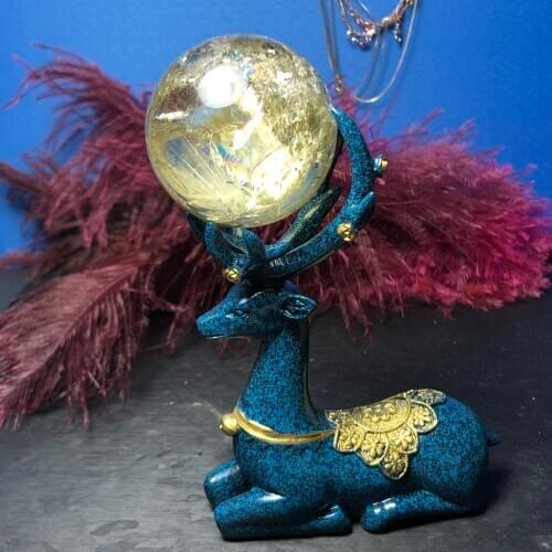 Natural crystal decoration stones figurines stand gifts home decor milu Shipping Christmas gift