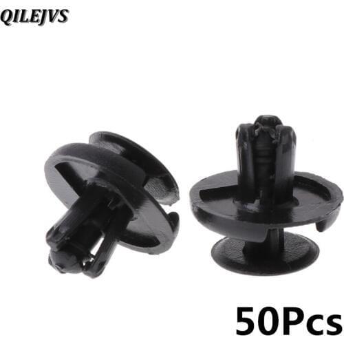 50 Pcs 7mm Hole Black Plastic Rivet Fastener Bumper Fender Push Clip For Suzuki Alto