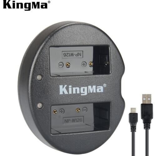 KingMa NP-W126S/W126 Battery Charger Dual USB Charger For Fujifilm XA3 XE3 XA5 XA20 XPRO2 XS10 XA7 XH1 X100V X100F XT2 XT3 XT10