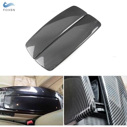 Car Carbon Fiber Texture Center Console Armrest Box Pad Protection Cover For BMW 7 Series E66 2002 2003 2004 2005 2006 2007 2008
