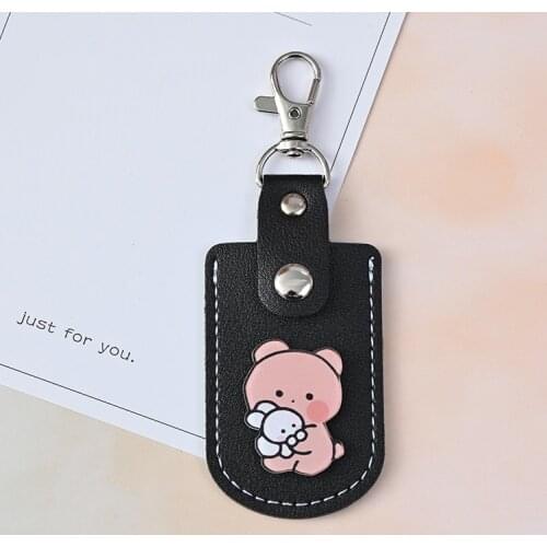 Women Mini Card Holder Leather Elevator Door Cards Bags Portable Cute Cartoon Hasp ID IC Access Card Case Cover for Girls Pink
