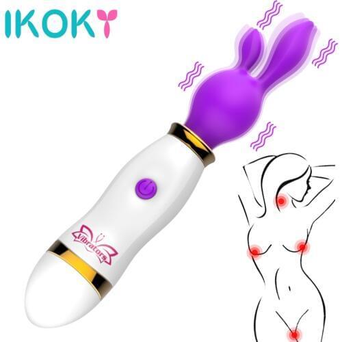 IKOKY 12 Speed Rabbit Vibrator Magic Rod AV Stick Massage Stick Clitoris Stimulate Sex Toys for Woman Female Masturbation