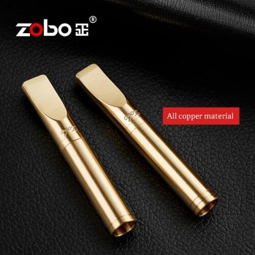 ZOBO Fine Copper Luxury Style Tobacco Cigarette Filter Mouthpiece Reduce Tar Portable Creative Holder Reusable Cleaning Smoking