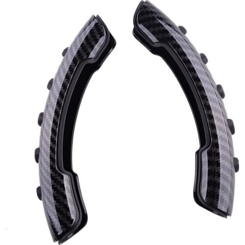 1 Pair Non-Slip 37-38cm Universal Car Interior Steering Wheel Booster Cover Carbon Fiber Style Plastic Accessories