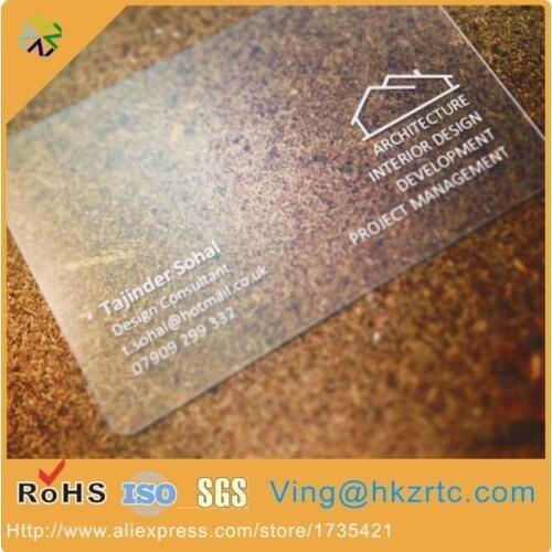 1000pcs/lot) 2017 customized PVC plastic transparent buiness card /VIP card