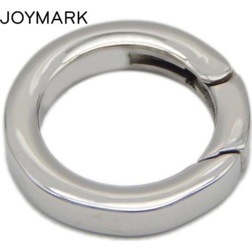 20mm Smooth Round Stainless Steel Spring Lock Clasps Jewelry Findings For Bracelet Necklace Making 10pcs/lot BXGC-181