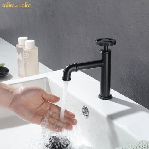 Whole brass single cold basin sink tap black cold faucet Industrial style bathroom sink cold tap Sink faucet
