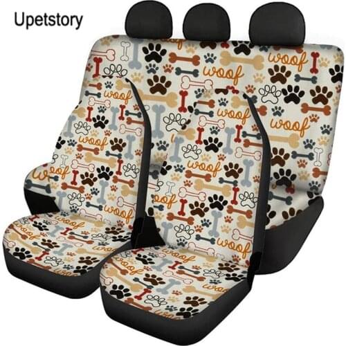 Dog Paws Pattern is Suitable for Car Seat Cover Soft Polyester Fabric Front and Rear Bench Protection SUV Truck