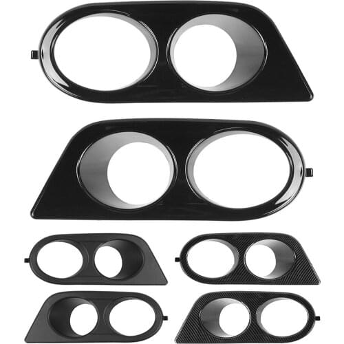 2pcs Front Bumper Fog Light Cover Dual Holes Fit for E46 M3 2001-2006 Glossy Black Fog Lights Cover Car Accessory