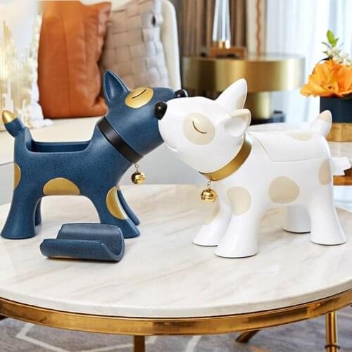Decorating Accessories For Modern Creative Home Of Animal Cartoons Dog Box Decoration Fabric Living Room Desktop Resin Craft