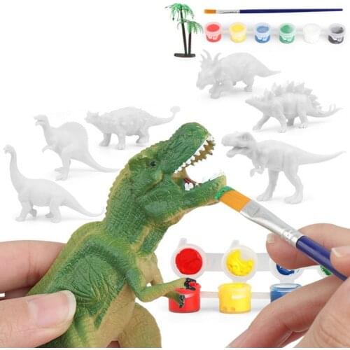 Childrens Science and Education Parent-child DIY Painting and Coloring White Mold Dinosaur Watercolor Painting Childrens Toys