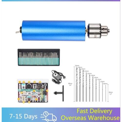 Electric Mini Hand Drill with Power 0.3-4mm Chuck 4000-13000RPM Rotary Tool Kit for Wood DIY Craft Jewelry Walnut