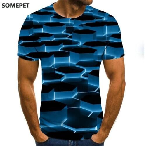 T-Shirt MenS Irregular Pattern Printed Short Sleeve Summer Casual Round Neck T-Shirt Fun Shape Pattern Street Clothing