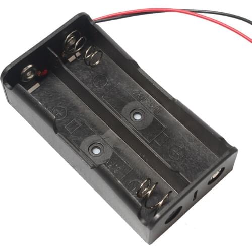 15pcs/lot MasterFire 2 x 3.7V 18650 Battery Storage Box Holder 2 Slots Batteries Case Cover With Wired Lead/DC Connector