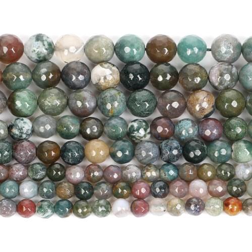 India Agates Tangent Natural Stone Charm Round Loose Beads For Jewelry Making For Needlework Beads DIY Strand 6/8/10/12 MM