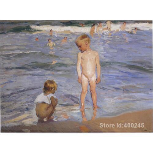 Impressionist art Children bathing in the afternoon sun Joaquin Sorolla y Bastida paintings home decor Handmade High quality