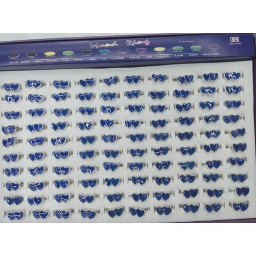 Heart Mood Rings Double hearts mutual affinity closer heart changing color rings