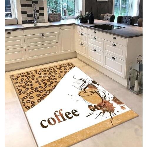 White brown coffee patterned kitchen rug modern carpet rug personalized gift free shipping kitchen utensils white runner
