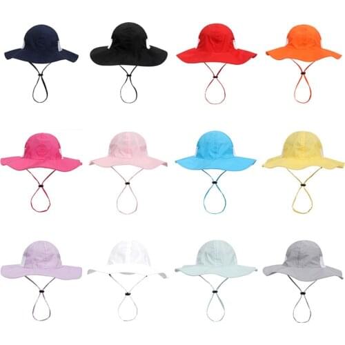 2021 Summer Baby Hat Wide Brim Mesh Bucket Hat Kids Cap Outdoor Beach Baby Sun Hat for Boys Girls Kids Hats Caps for 4M-6Y