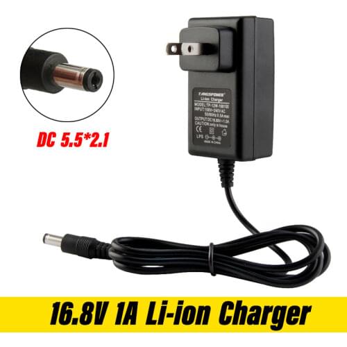 16.8V 1A lithium li-ion battery for screwdriver 14.4V 4 series 18650 lithium battery wall charger DC 5.5mm * 2.1