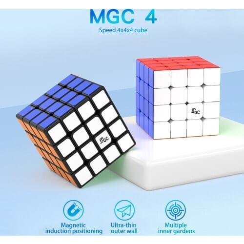 YongJun MGC 4 4x4x4 Magnetic Speed Magic Cube YJ MGC 4 M 4x4 Profession Magnets Cubes Puzzle Educational Toys for Children Gift