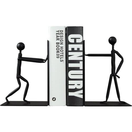 Metal bookend crafts, creative iron man book, library decoration, home art