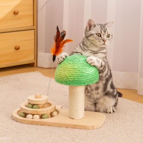 Cute Cactus Pet Cat Tree Toys Sisal Rope Cat Scratcher Post Kitten Climbing Tree Cat Tower Interactive Toys Protecting Furniture