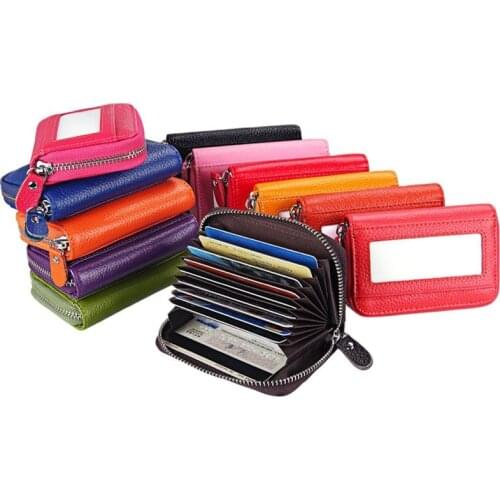 KEVIN YUN Fashion Genuine Leather Women Credit Card Holder Candy Color Designer Brand Card Case Pillow