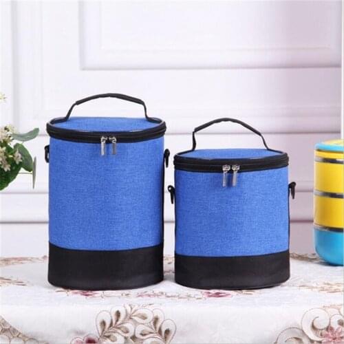 New Fashion Cylindrical Thermal Lunch Bag Cooler Thermo Insulated Food Bag Picnic Bag Kids Men And Women Casual Canvas Lunch Box