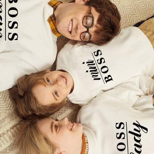 Autumn Mother And Daughter Match Clothes Cotton Warm Long Sleeve Sweatshirts Family Matching Outfits Women Men Couple Clothing