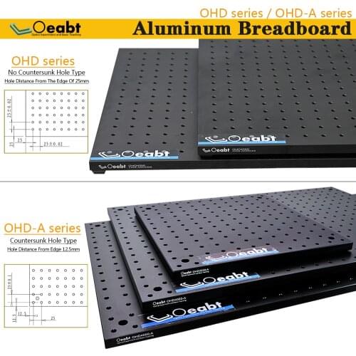 OHD series Aluminum Optical Flat Panel Scientific Research-grade Breadboard Perforated Fixed Experimental Platform Thickness14mm