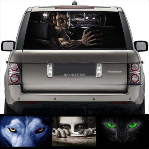 Surprising 3D Car Rear Windshield Poster - 130*70cm Waterproof One Way Vision Unique Scary Window Stickers OEM Decal