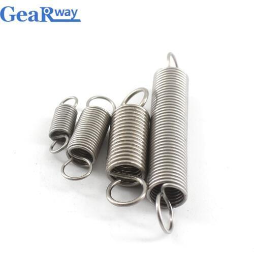 Gearway 5pcs Stainless Steel Extension Spring with Hooks Small Tension Springs 1mm Thickness Long Extension Springs