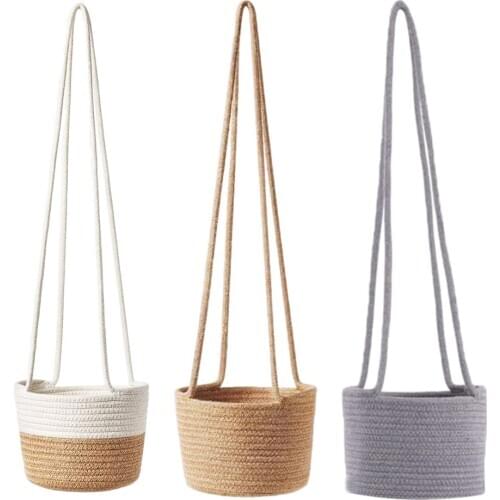 Garden Plant Hangers Rope Hanging Planter Woven Hanging Planter Basket Decorative Flower Pot Holder For Home Decoration