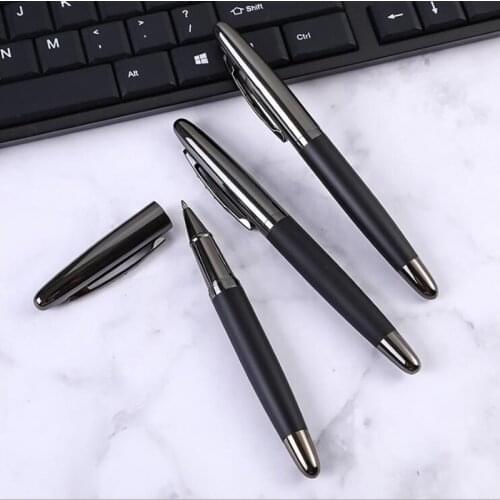 High Quality Metal 122 Roller Ball Pen 0.7MM Gun Black Rubber classic Business Office School Supplies Writing
