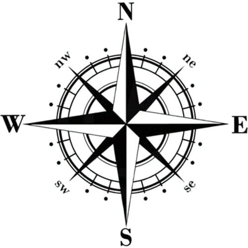 Funny NSWE Compass KKs Cover Scratches Car Sticker Bumper Window Windshield Decals Pvc 15cm X 15cm