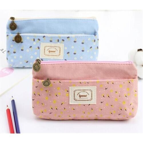 New Women Vintage Flower Cosmetic Bag Makeup Bag Portable Female Zipper Small Toiletry Make Up Bags Travel Beauty Organizer